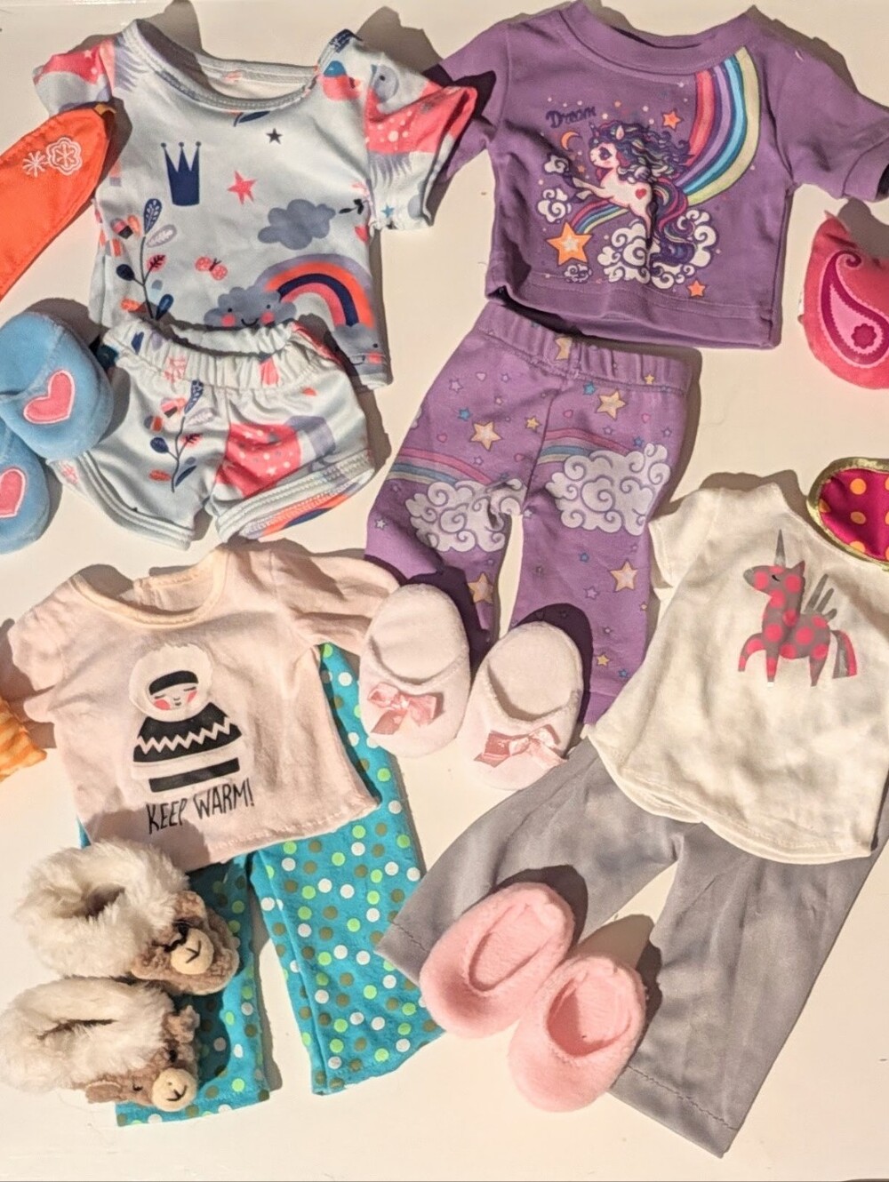 American Girl Fit Other Brand Lot of 4 Pajama Sets